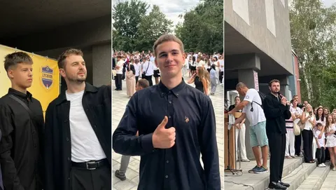 Учень чернівецького ліцею з картонкою в руках запросив зірку на свято першого дз